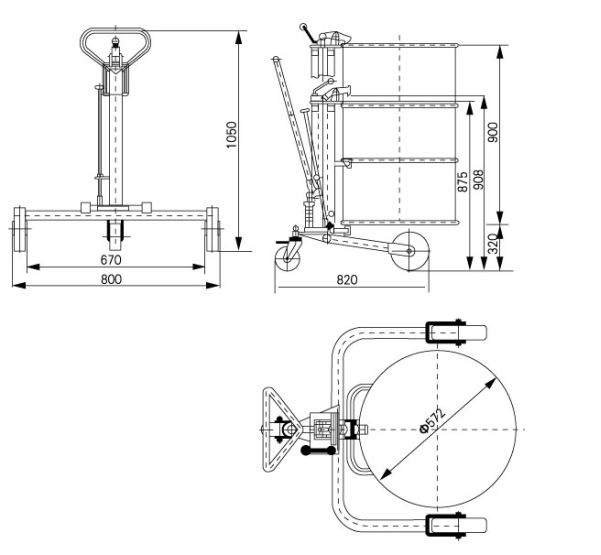 Hydraulic Drum Truck – Standard Model Dt250 Series