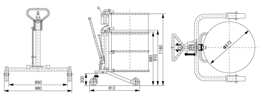 Hydraulic Drum Truck – Ride On Drum Truck DTR250 Series