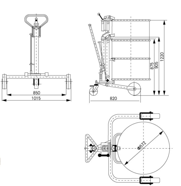 Hydraulic Drum Truck – Straddle Leg Drum Truck DTW250 Series