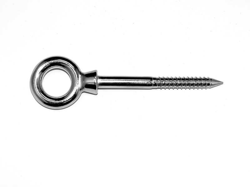 Stainless Steel Eye Bolts c/w Wood Screw