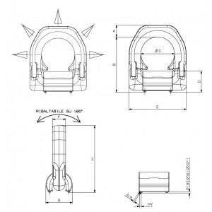 Weld On Ring - LASHING Single Base Anchor Point - without Spring